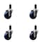 Service Caster 3.5'' SS Solid Poly Wheel Swivel 1-1/4'' Expanding Stem Caster Set, 4PK SCC-SSEX20S3514-SPUS-114-4 - alternate 1